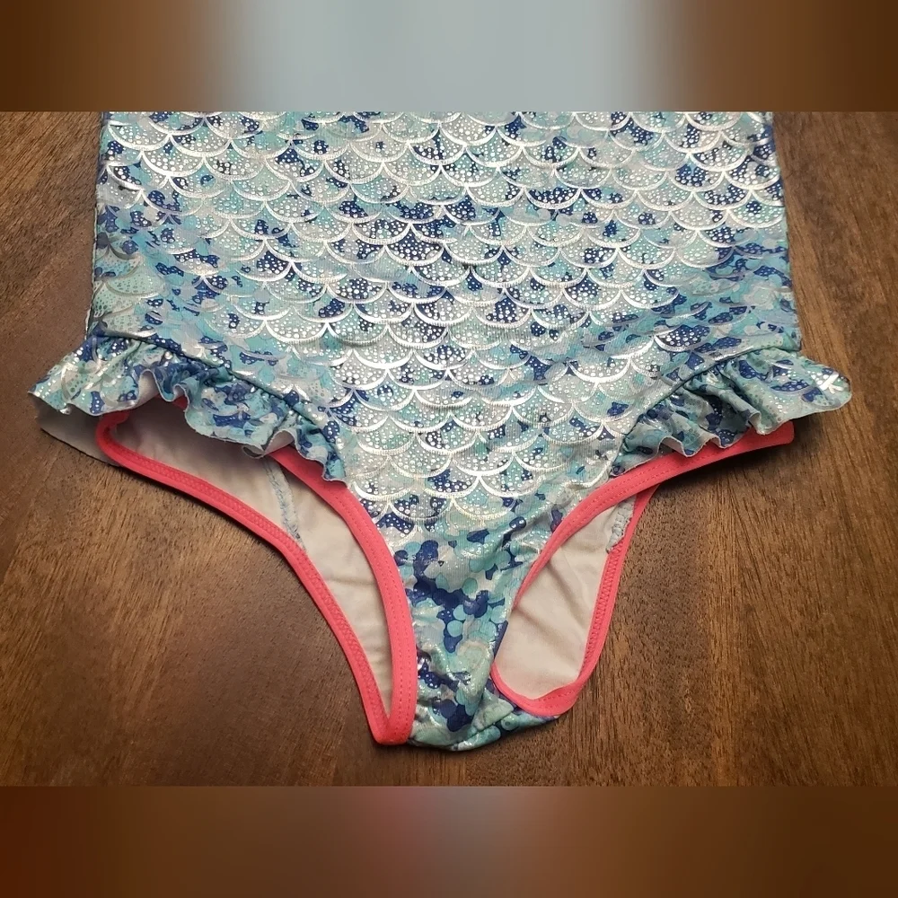 Limited Too Swimwear with Ruffle Trim - Blue and Pink Size 6x